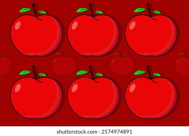 Vector image of an elegant red apple