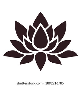 vector Image lotus flower signsilhouette. Stock icon lotus flower silhouette