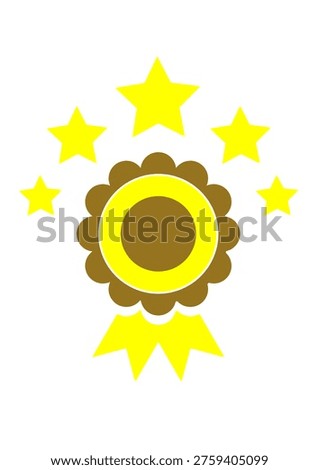 vector image of a medal with a ribbon