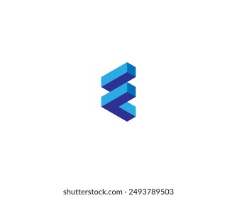 Vector isometric monochrome F letter logo. 3d company sign - Powered by Shutterstock