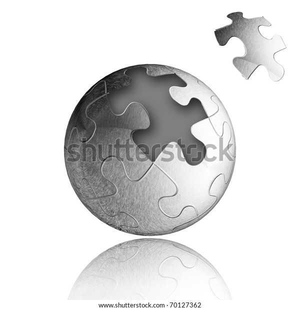 Vector Jigsaw Puzzle Sphere One Piece Stock Illustration 70127362