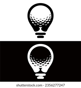 Vector logo of golf ball and simple lamp - Powered by Shutterstock - Get 15% off with code: PIKWIZARD15