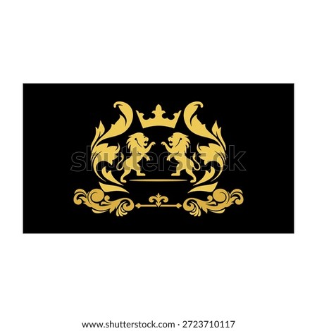 Vector logo template of two lions facing each other