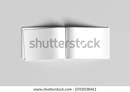 Vector mock up of booklet isolated. Opened horizontal magazine.
