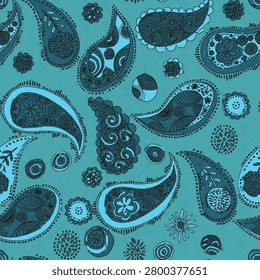 Vector pattern of traditional oriental elements Paisley