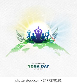 Vector poster design of International Yoga Day holiday background and texture. - Powered by Shutterstock