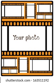 vector poster your photo on orange background