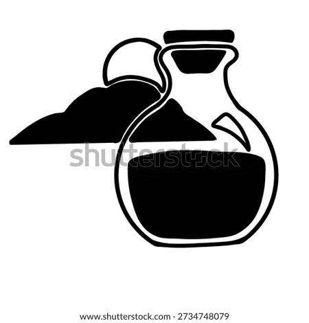 vector of a potion and a cloud and moon behind it