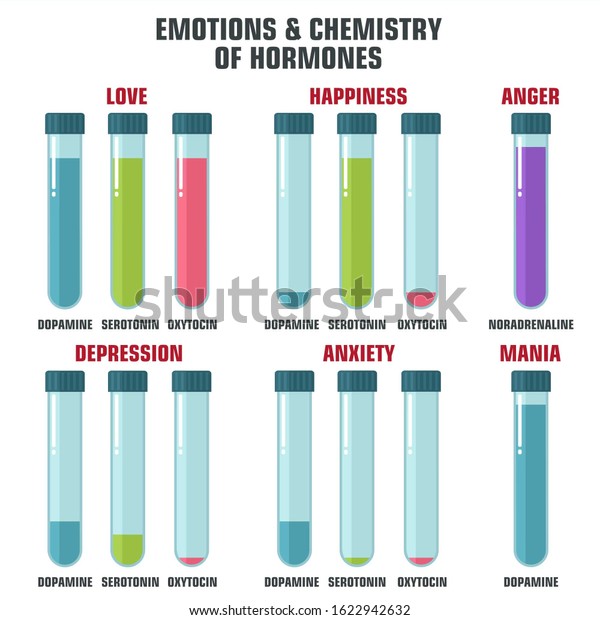 Vector Science Icon Emotion Chemistry Hormones Stock Illustration ...