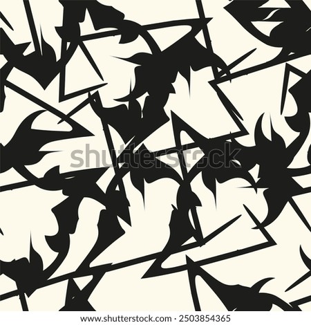 Vector seamless pattern. Modern stylish texture. Repeating geometric tiles. Composition from striped, empty and filled triangles