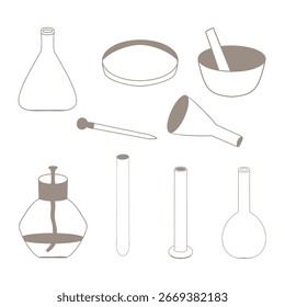 Vector set of laboratory tools