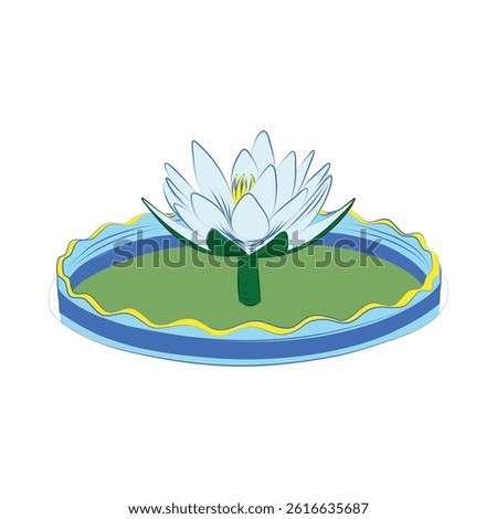 Vector of Shapla Chattar in Dhaka, featuring a sculpture of the national flower. A symbolic city landmark representing Bangladeshi identity, culture, and pride. Shapla Chattar Sculpture – National.