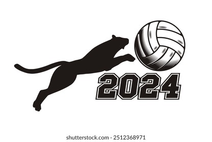 vector volleyball championship logo with ball. Sports badge for tournament or championship. Vector Illustration on a white background - Powered by Shutterstock