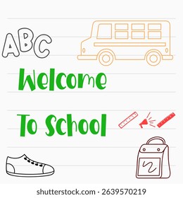 Vector Welcome Back to school background and education items. - Powered by Shutterstock - Get 15% off with code: PIKWIZARD15
