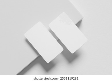 Vector White Gift Card, Certificate, Guest Room, Plastic Hotel Apartment Keycard, ID Card, Sale, Credit Card Design Template for Mockup, Branding. Top - Powered by Shutterstock