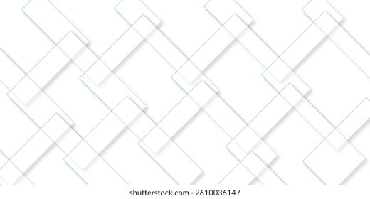 Vector white and gray overlap triangle geometric technology pattern. minimal rectangle arranged white lines transparent web square background layers. overlap web presentation