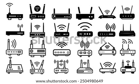 vector wifi  router wireless internet network modem switch icon art