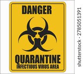 Vectoricon danger warning bio hazard sign. Illustration quarantine road sign.