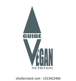 Vegan emblem concept. Fresh healthy organic vegan food illustration. Vegetarian eco green concept. Abstract compass. Vegan nutrition guide text - Powered by Shutterstock