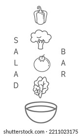 Vegetable And Bowl Icon On White Background With Text 