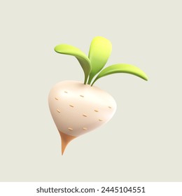Vegetable Plant 3D object concept icon illustration isolated on removable background