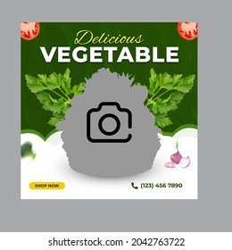 Vegetable Social Media Post Or Instagram Post Template
