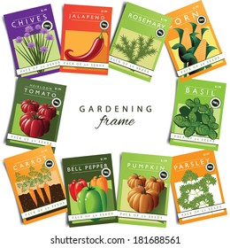 Vegetables And Herbs Seed Packet Frame 