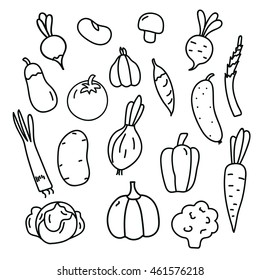 Vegetables Line Art Isolated Illustration Vegetables Stock Illustration ...