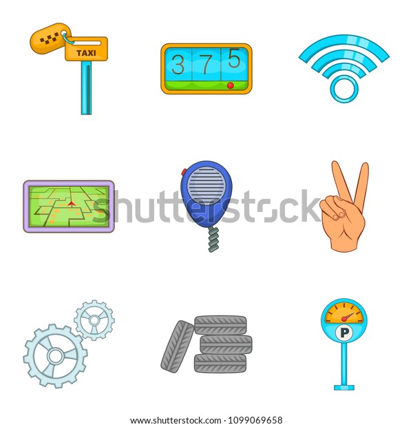 Vehicle maintenance\
icons set. Cartoon set of 9 vehicle maintenance icons for web\
isolated on white\
background