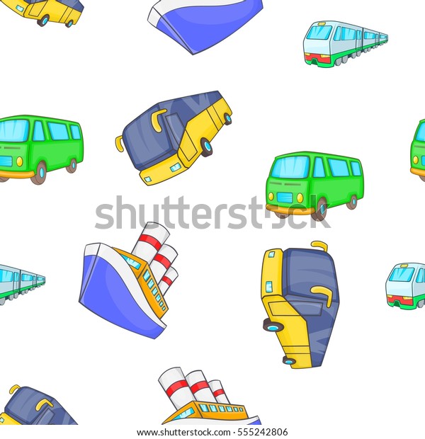 Vehicles pattern. Cartoon illustration of vehicles \
pattern for web