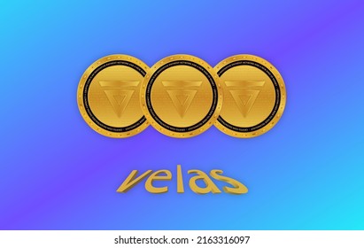 velas virtual currency images. 3d illustrations.