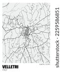 Velletri City Map - Italy Map, Velletri City Printable Map Wall Art Minimalist 
