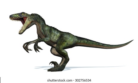 Velociraptor Dinosaur Comic Style Vector Illustration Stock Vector ...