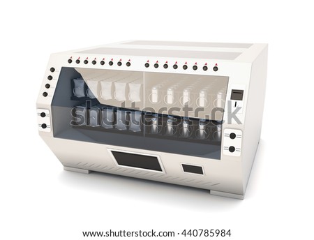 Vending machine with drinks and snacks isolated on white background. 3d rendering.