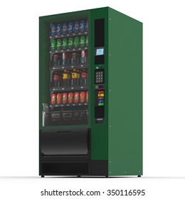 Vending Machine On White Background. 3d Render