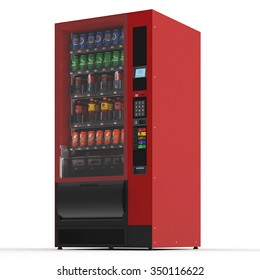 Vending Machine On White Background. 3d Render