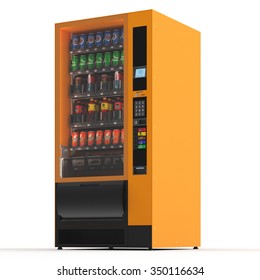 Vending Machine On White Background. 3d Render