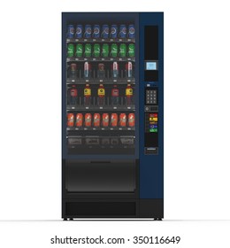 Vending Machine On White Background. 3d Render