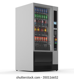 Vending Machine On White Background. 3d Render