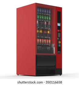 Vending machine on white background. 3d render