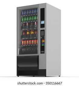 Vending Machine On White Background. 3d Render