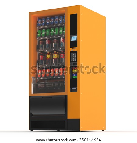 Vending machine on white background. 3d render