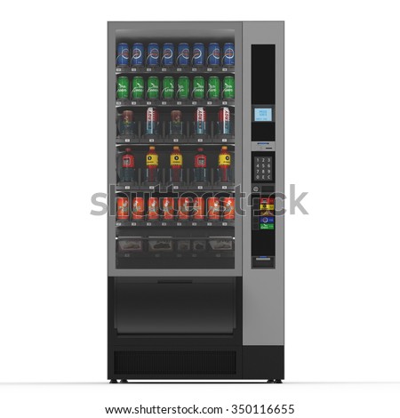 Vending machine on white background. 3d render