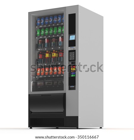Vending machine on white background. 3d render