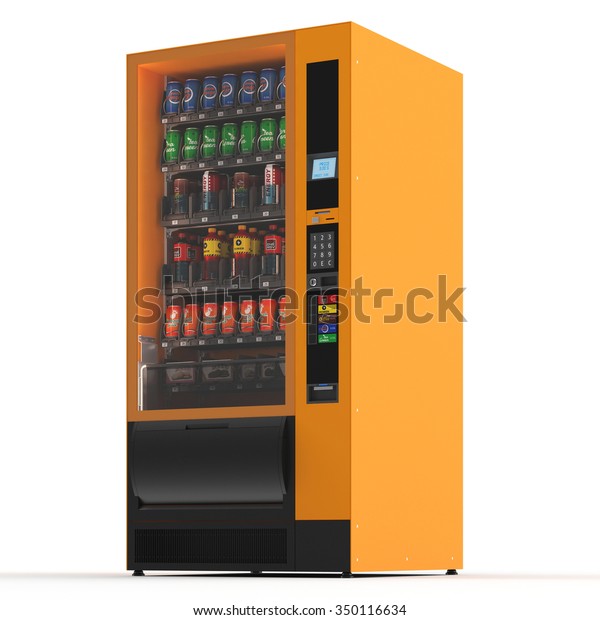 Vending Machine On White Background 3d 스톡 일러스트 350116634