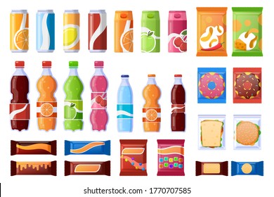 Vending Machine Snack Beverages Sweets Wrapper Stock Illustration ...