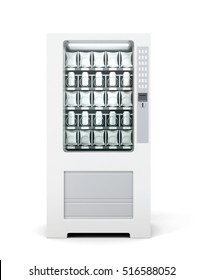 Vending machine for snacks and soda isolated. Front view. 3d rendering.