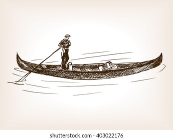 Venetian gondola vehicle sketch