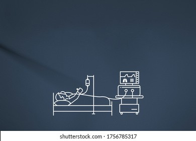 The Ventilator Of The Patient By The Bedside.