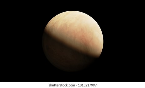 Venus In Ultra High Resolution, The Second Planet, With Detailed Surface Features And Atmosphere. 3d Rendering Illustration. Image Elements Furnished By NASA.